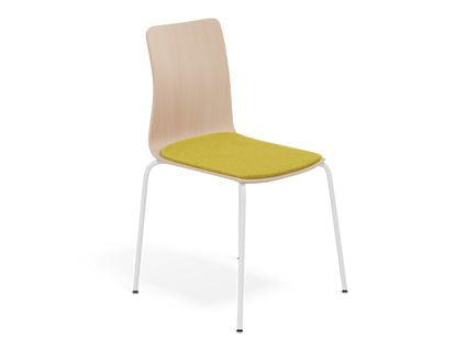 Linar Plus Wooden Chair with Cushion, Metal Legs