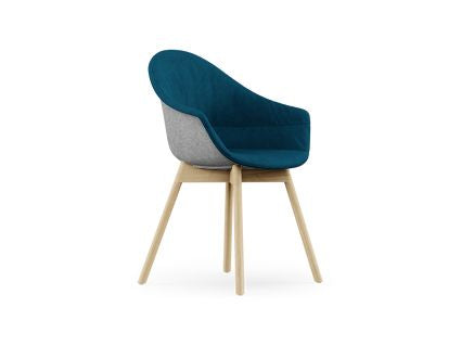 Mamu Moulded fleece with Upholstery Cover Chair, Wooden Leg