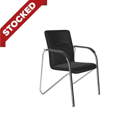 SANDY Series Chair, Chrome Frame, Black Arms