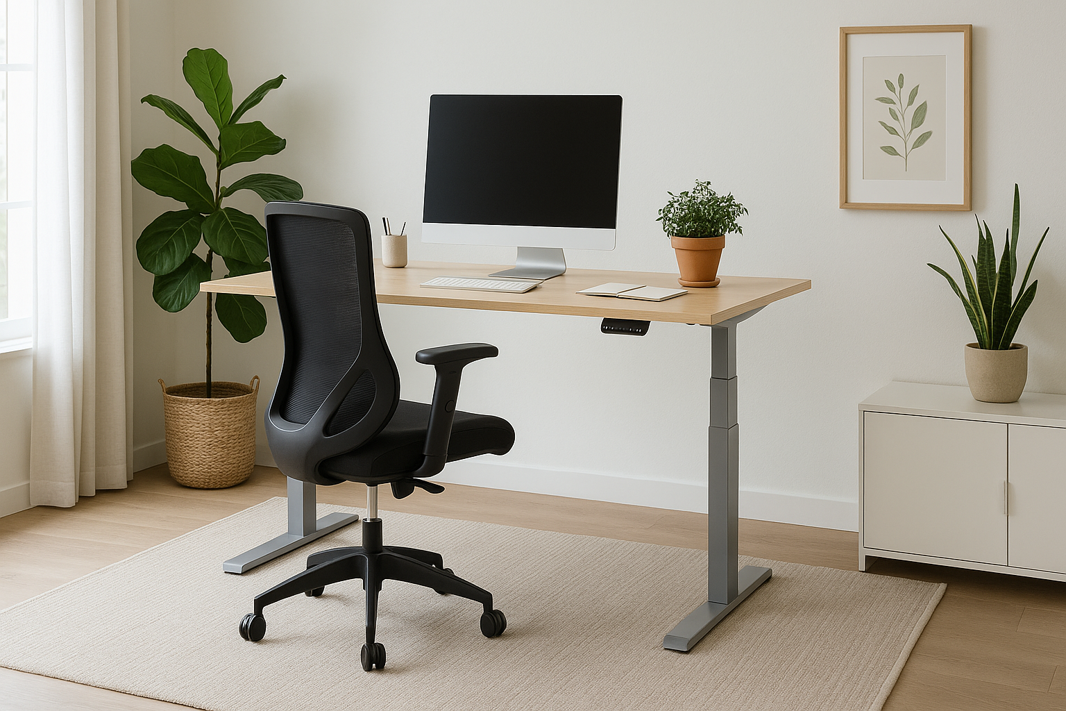 R800 Sit Stand Desk 1785x800mm White top
