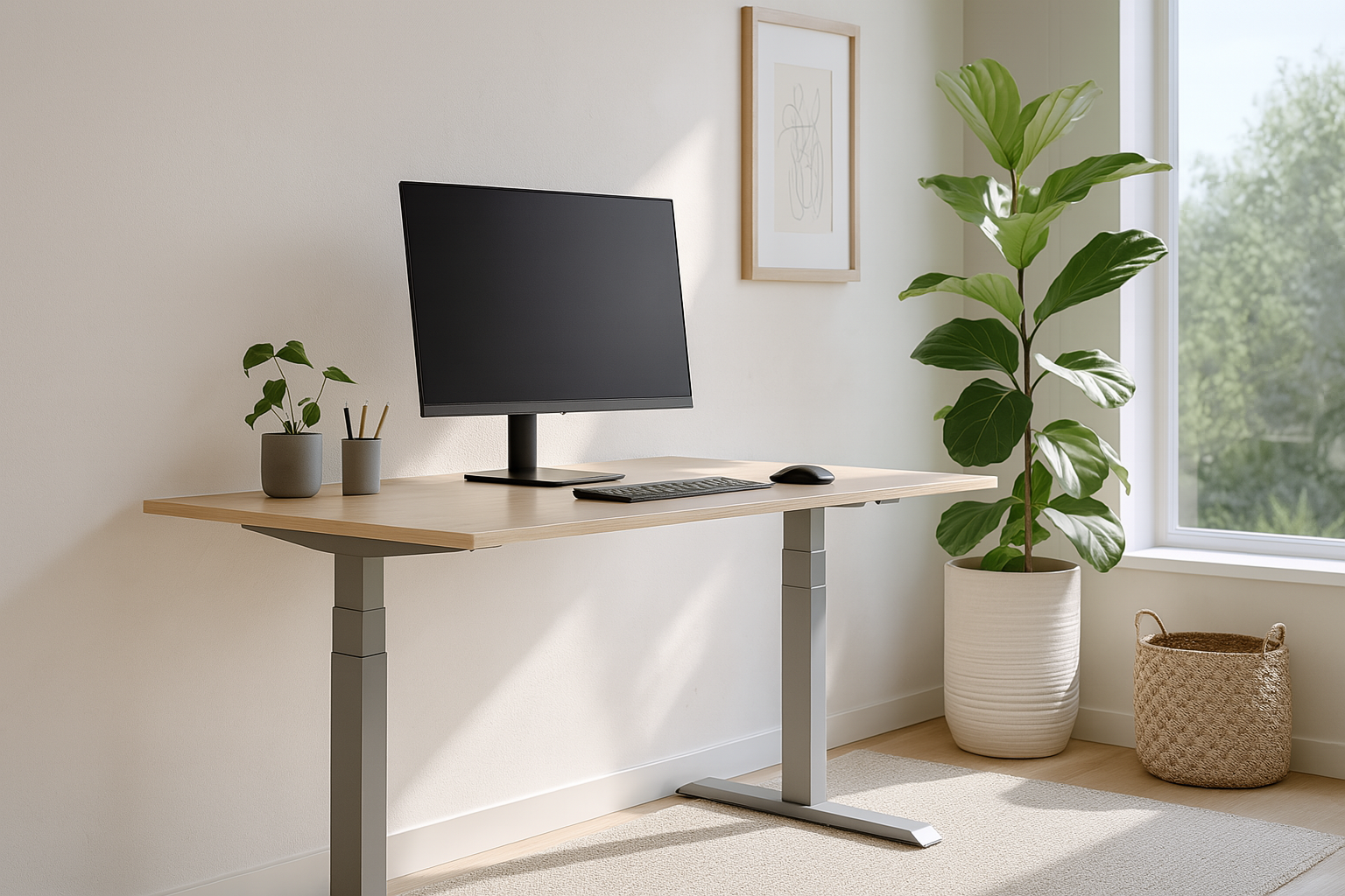 R800 Sit Stand Desk 1785x800mm White top