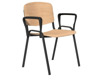 OI Series Beech Wood Chair, Black Frame