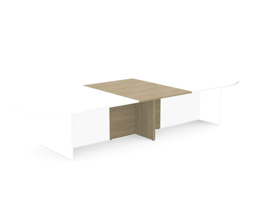 Kito Oval Meeting Table Panel Leg Base - Add-On Section 1000 mm x 1400 mm for 2 Piece Table