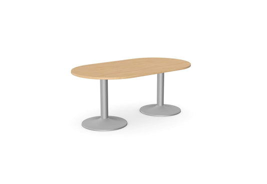 Kito Oval Meeting Table, Double Cylinder Leg Base - Size 1800mm x 1000mm